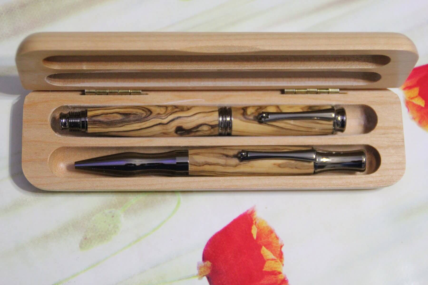 Coffret de stylos en bois